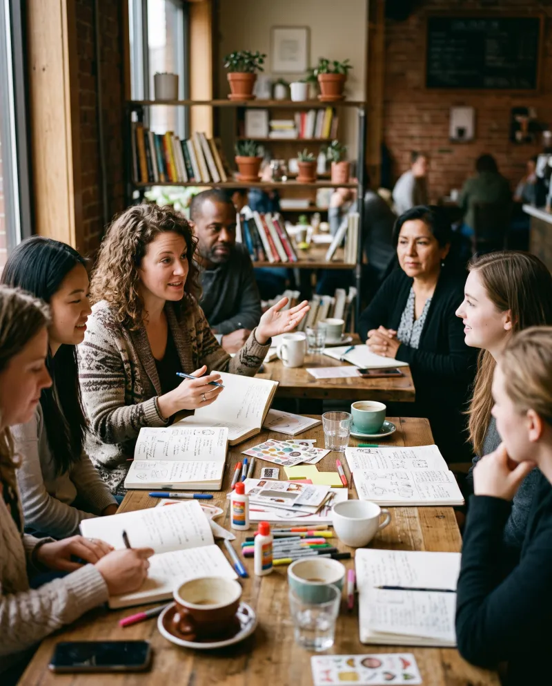 Small community meetup, candid — 4:5